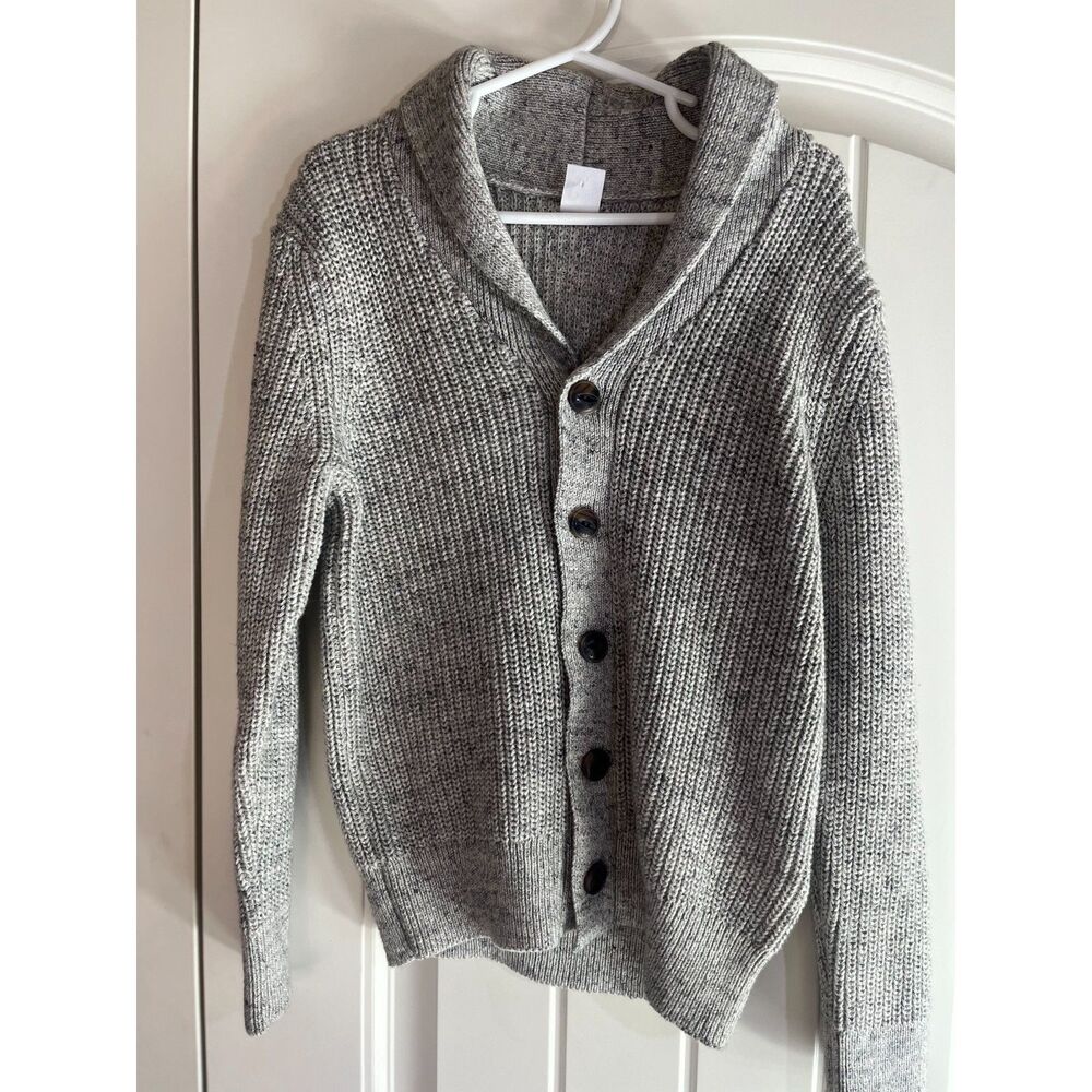 Baby Gap Toddler Boys Cardigan Sweater Size 5 Gray Knit Button Front Shawl Colla
